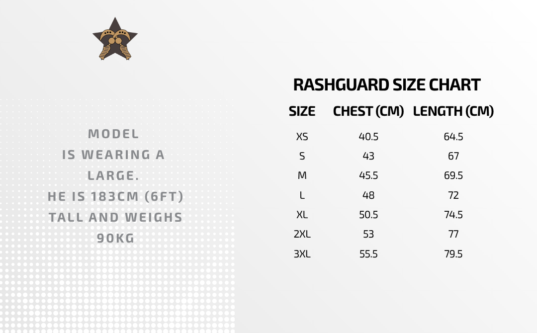 Rashguard Size chart 1